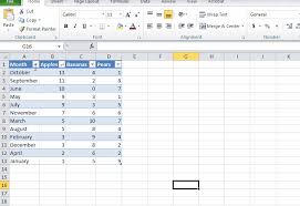 excel ytics creating tables for