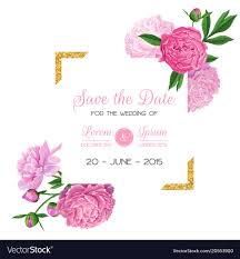 Floral Wedding Invitation Template Pink Peony