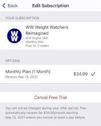 how to cancel weight watchers