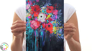 how to paint flowers acrylic painting