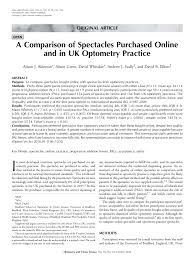 Pdf A Comparison Of Spectacles Purchased Online And In Uk