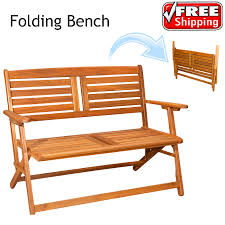 Outdoor Folding Bench Chair Garden