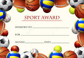 Certificate Template For Sport Award Illustration
