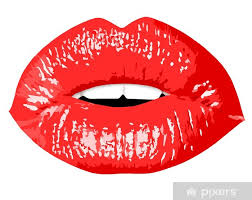 sticker red kiss lips ilration