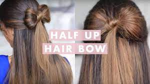Do not hesitate to add something more or change it. Half Up Hair Bow Cute Hair Tutorial Youtube