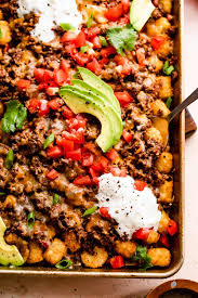 easy sheet pan totchos with beef easy