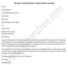 farewell letter to boss who is leaving