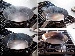 how to season carbon steel pans