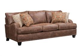 indira faux leather sofa in walnut