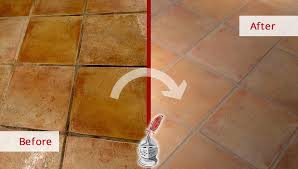 this quarry tile floor is now free from