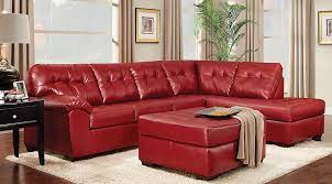 red bonded leather sectional all