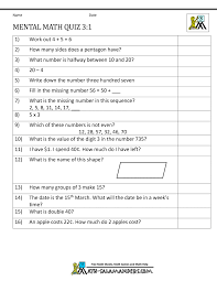 This section consists of history trivia questions and answers based . Mental Math 3rd Grade