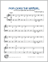 Free easy piano sheet music (pdf) eps = easy piano solo Pop Goes The Weasel Free Easy Piano Sheet Music