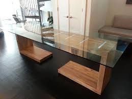 custom glass top dining and side table