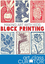 making art with kids block printing lesson