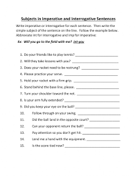 Often, students must learn to identify. Subjects In Imperatives And Interrogatives Worksheet