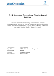 Pdf D1 2 Inventory Technology Standards And Policies