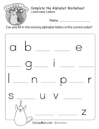 Alphabet writing worksheets are a handy . Complete The Alphabet Worksheet Free Printable Doozy Moo