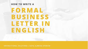formal business letter in english