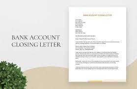 bank account closing letter in word