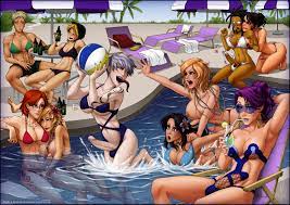 Futa Pool Party by WickedJ - Hentai Foundry