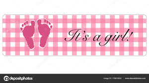 Baby Girl Banner Baby Shower Banner Foot Prints Stock