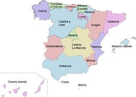 A simple map showing the autonomous communities or regions of spain, and their capitals. Map Of Regions Of Spain 2 Map Pictures