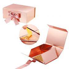 glossy rose gold gift bo with
