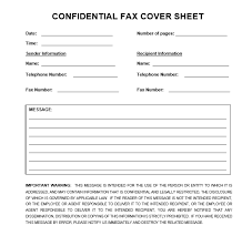 Download Confidential Fax Cover Sheet In Word Pdf