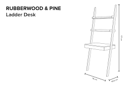 Rubberwood Pine Leaning Ladder Desk