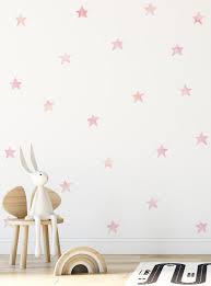 Watercolor Stars Wall Stickers Pink