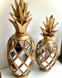 gold pineapple decor set pineapple