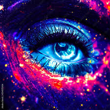 female eye makeup galaxy look woman