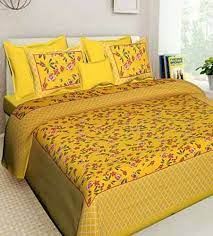 Bed Sheet Bedspread With 2pillow Yellow