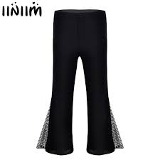 Us 12 49 25 Off Iefiel Adult Mens Retro 70s Disco Pants Mid Waist Bell Bottom Flared Side With Sequins Gymnastics Dance Long Trousers In Flare Pants