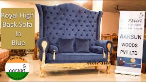 yt339 high back sofa blue gold