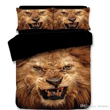 angry lion pattern bedding set