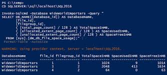 powers invoke sqlcmd outputs