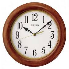 Seiko Qxa522blh Wood Frame Wall Clock