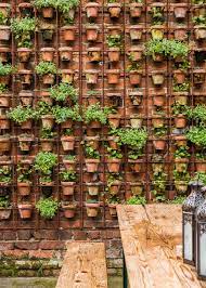 Vertical Garden Of Terra Cotta Pots