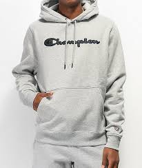 Champion Quilted Logo Grey Hoodie