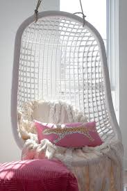 ✅ free shipping on many items! White Rattan Hanging Chair With Pink Pillow Contemporary