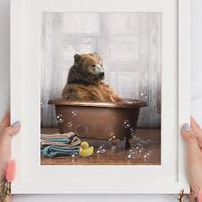 Bear Print Grizzly Bear Wall Art