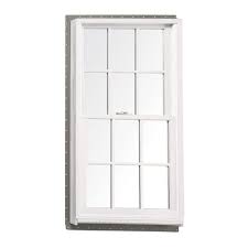 Andersen 37 625 In X 56 875 In 400 Series Tilt Wash Double Hung Wood Window With White Exterior And Colonial Grilles