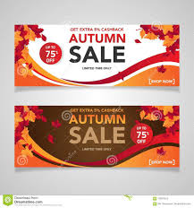 Autumn Sale Banner Template With Leaves Fall Leaves For