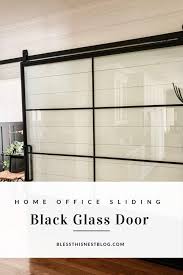 Home Office Sliding Black Glass Door