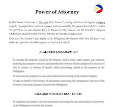 power of attorney in philippines