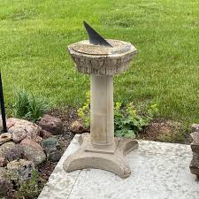Antique Sundial On Cement Base