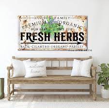Sign Modern Farmhouse Decor Fresh Herbs