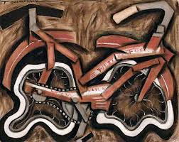 Vintage Red Cruiser Bicycle Painting On